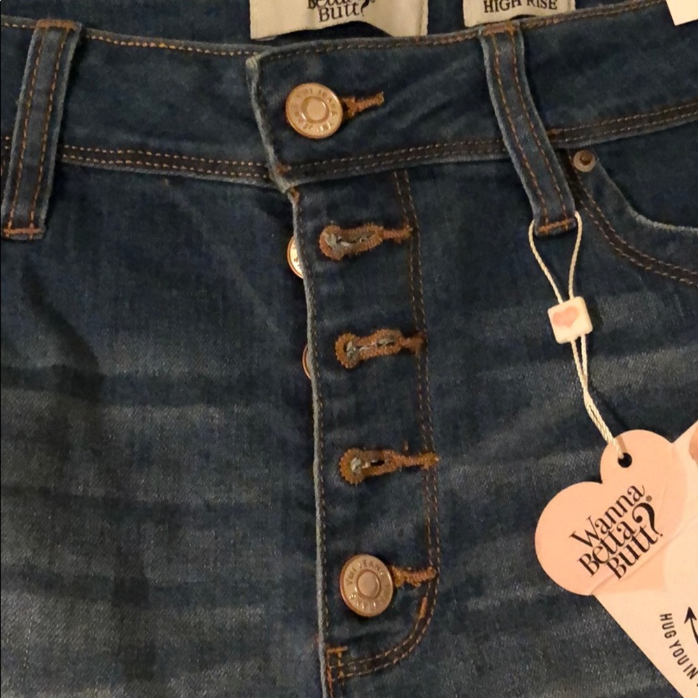 Denim high rise shorts
